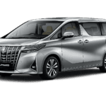 Toyota Alphard abu-abu tampak samping untuk layanan sewa mobil premium Tangerang dengan driver profesional
