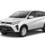 Daihatsu Terios putih tampak serong depan dan samping untuk layanan sewa mobil Tangerang dengan driver profesional