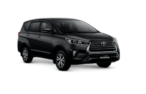 Toyota Innova Reborn hitam untuk layanan sewa mobil Bandung dengan driver profesional dari Twins Rent Car