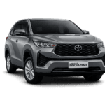 Toyota Innova Zenix Type Q abu-abu tampak depan untuk layanan sewa mobil Tangerang dengan driver profesional