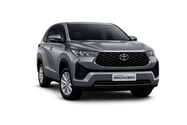 Toyota Innova Zenix Type Q abu-abu tampak depan untuk layanan sewa mobil Tangerang dengan driver profesional